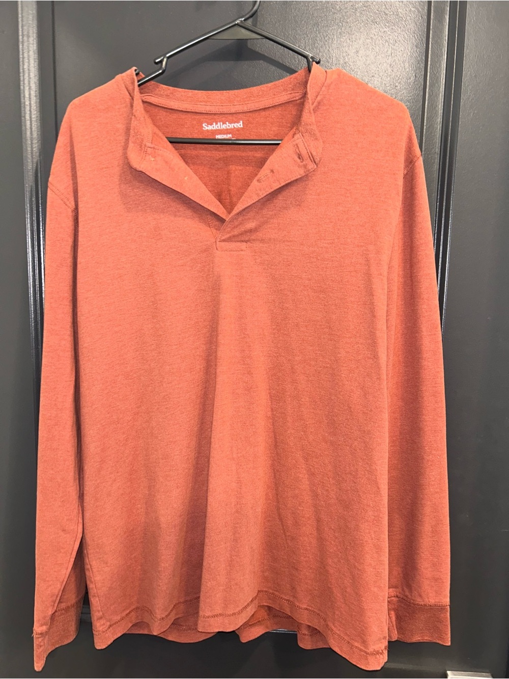 Saddlebred Long-Sleeve Polo Shirt - Rust Orange